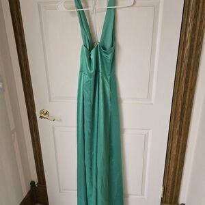 Adrianna Papell Green Backless Dress